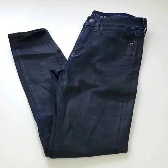 Spanx 5 Pocket Skinny Coated Ble Jeans - Picture 1 of 12